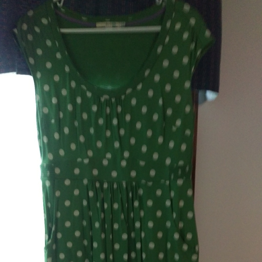 Adorable green and white polka dot dress